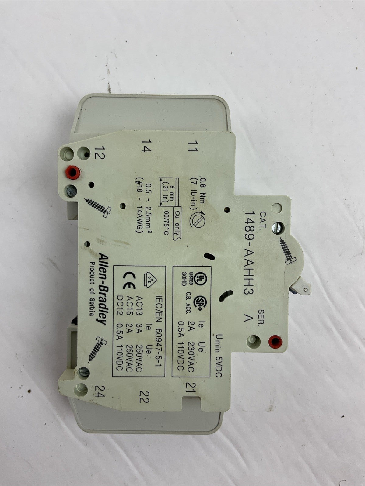 ALLEN BRADLEY 1489-A1D200 CIRCUIT BREAKER 1P 20A 277VAC 1489-AAHH3 (LOT OF 3)