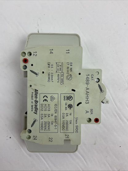 ALLEN BRADLEY 1489-A1D200 CIRCUIT BREAKER 1P 20A 277VAC 1489-AAHH3 (LOT OF 3)