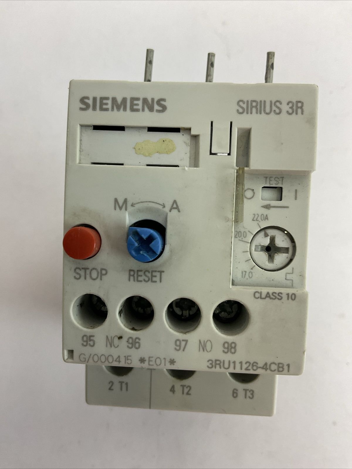 SIEMENS 3RU1126-4CB1 OVERLOAD RELAY SIRIUS 3R 600VAC 17.0-22.0A