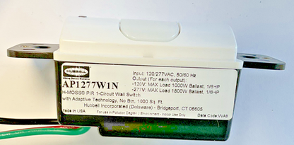 HUBBELL AP1277W1N PIR 1-CIRCUIT WALL SWITCH 120/277VAC 50/60HZ