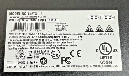 N-TRON 516TX-A ETHERNET SWITCH 16PORT 1.0A 10-30V REV.A-4