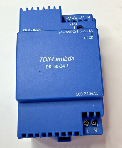 TDK-LAMBDA DRL60-24-1 POWER SUPPLY MODULE 240VAC 28VDC 50/60HZ 60W