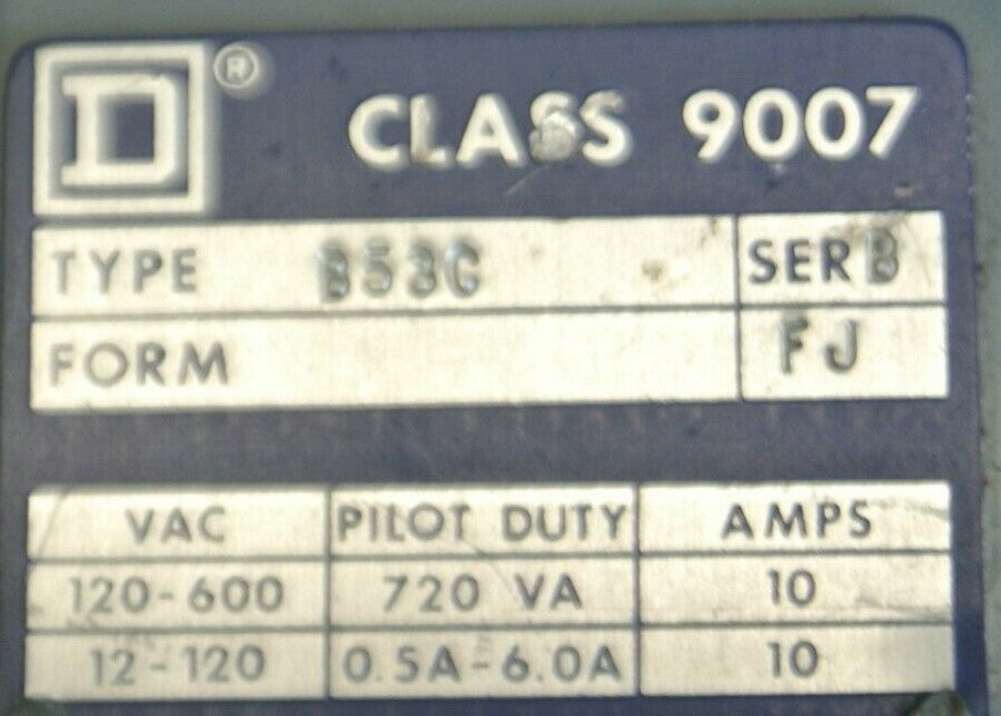 SQUARE D 9007 B53C Ser. B / HEAVY DUTY LIMIT SWITCH / NEW SURPLUS in BOX