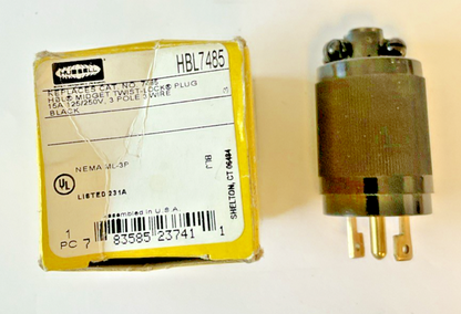 HUBBELL HBL7485 TWIST LOCK PLUG 250V 3POLE 3WIRE 15A