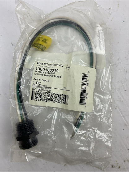 BRAD CONNECTIVITY 1300160019 3P MALE STRAIGHT CONNETOR 5AA56