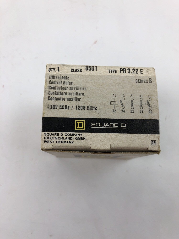 Square D 8501 PR 3.22 E Control Relay 110 V 50 Hz 120 V 60 Hz