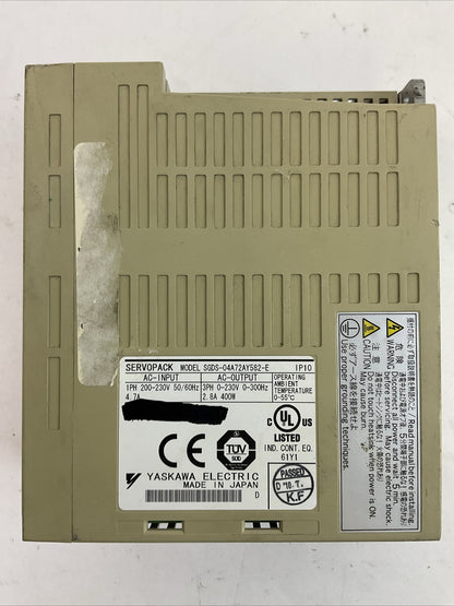 YASKAWA SGDS-04A72AY582-E SERVOPACK 230VAC SERVO DRIVE