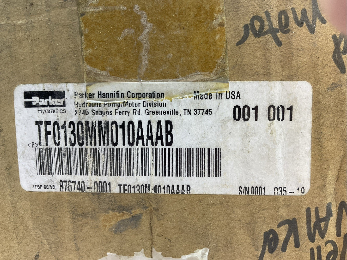 PARKER TF0130MM010AAAB HYDRAULIC MOTOR