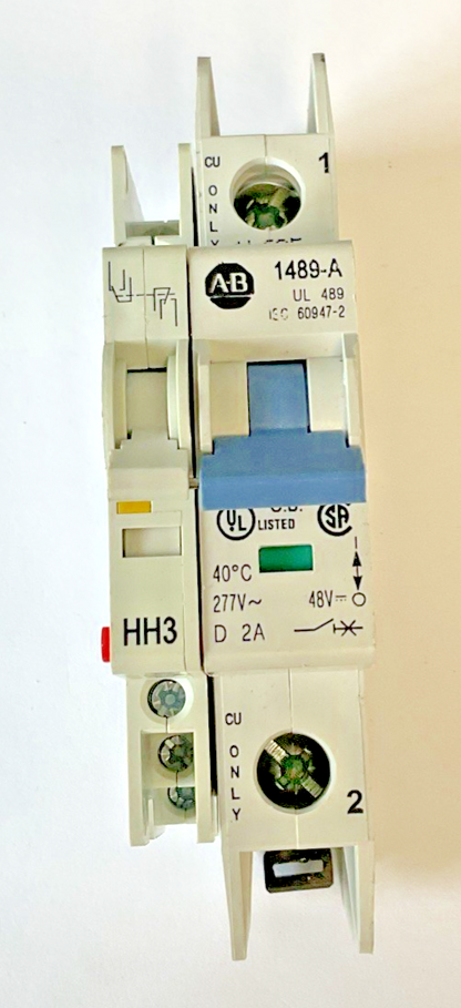 ALLEN BRADLEY 1489-A1D020 CIRCUIT BREAKER SER.A 10KA W/1489-AAHH3 ***LOTOF4***