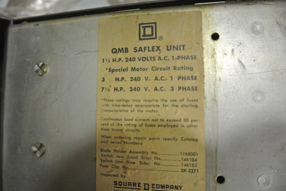 SQUARE D QMB2203T - TWIN PANELBOARD SWITCH - 240VAC, 30A, 2-POLE