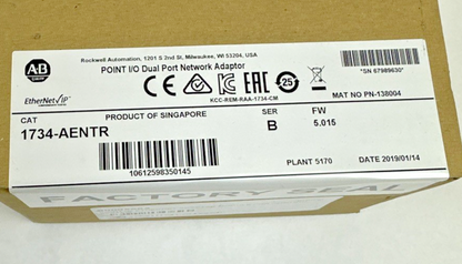 ALLEN BRADLEY 1734-AENTR POINT I/O DUAL PORT NETWORK ADAPTER FW5.015 SER.B