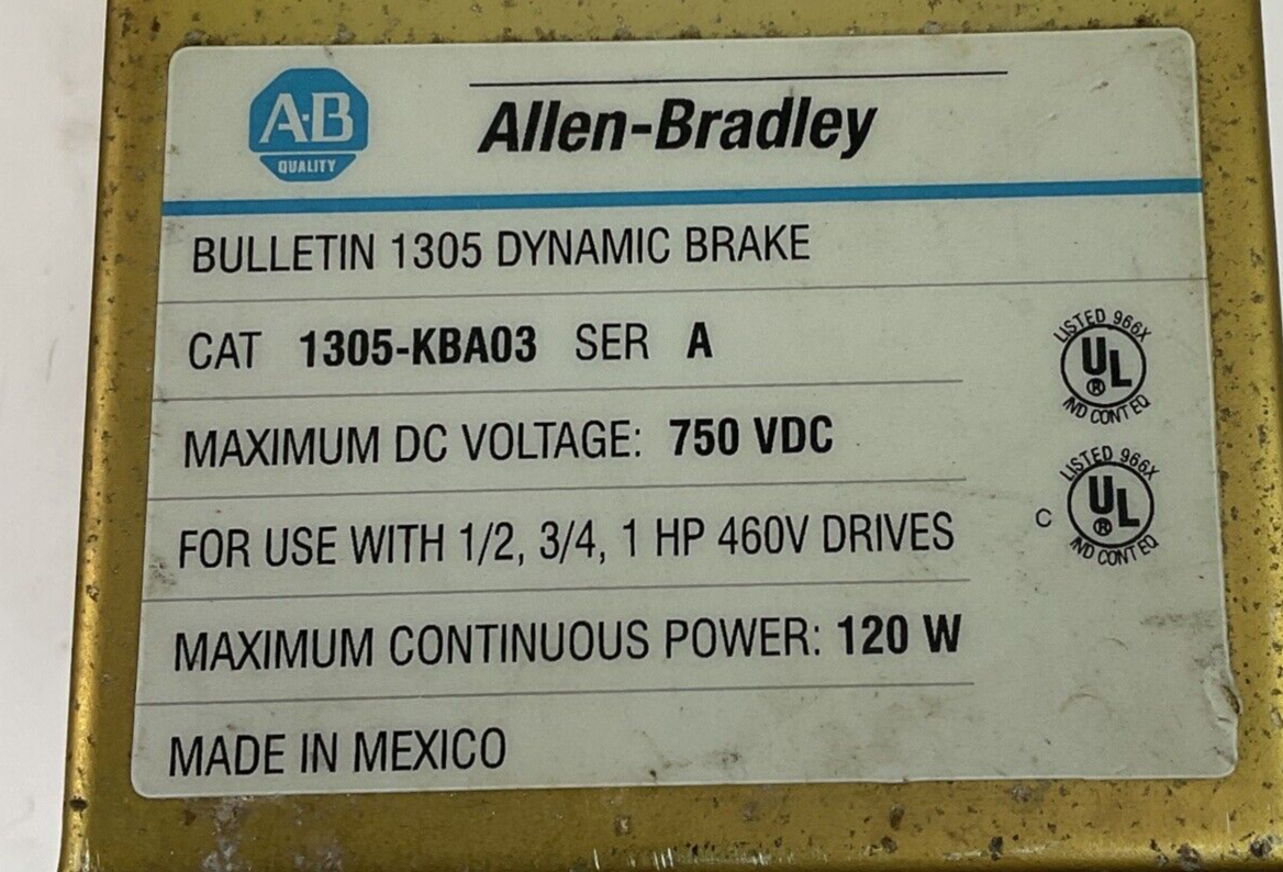 ALLEN BRADLEY 1305-KBA03 DYNAMIC BRAKE SER.A 750VDC
