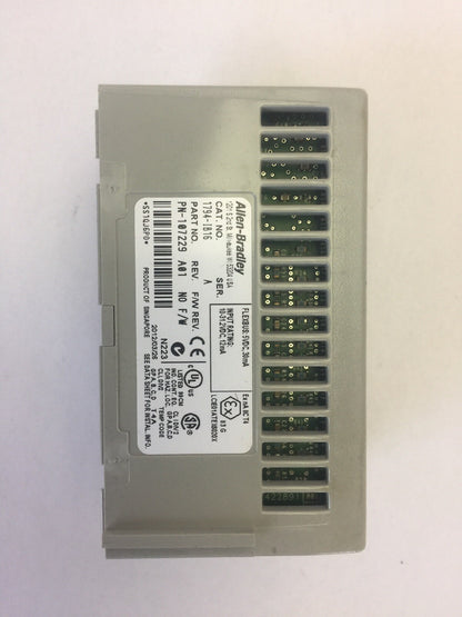 ALLEN BRADLEY 1794-IB16 24VDC SINK INPUT MODULE SER A REV A01 F/W REV NO F/W