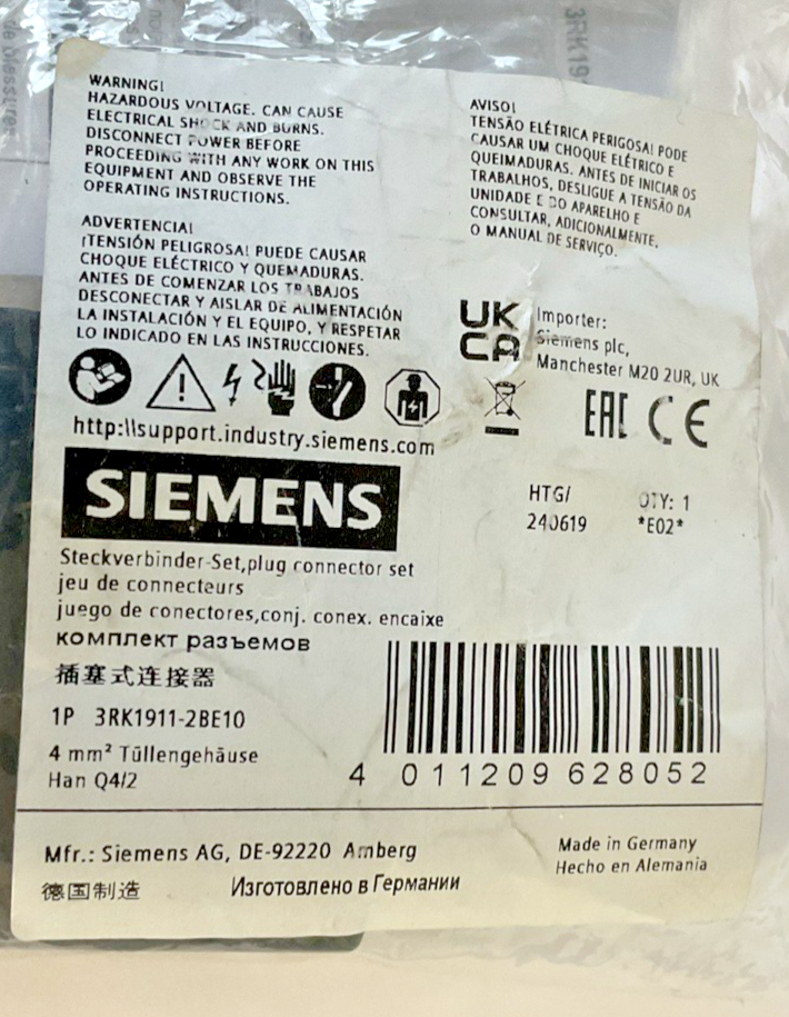 SIEMENS 3RK1911-2BE10 CONNECTOR PLUG
