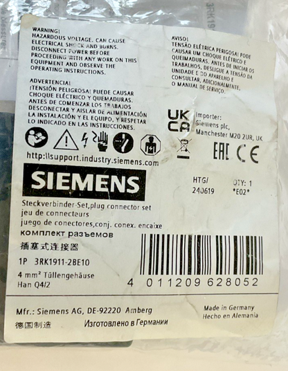 SIEMENS 3RK1911-2BE10 CONNECTOR PLUG