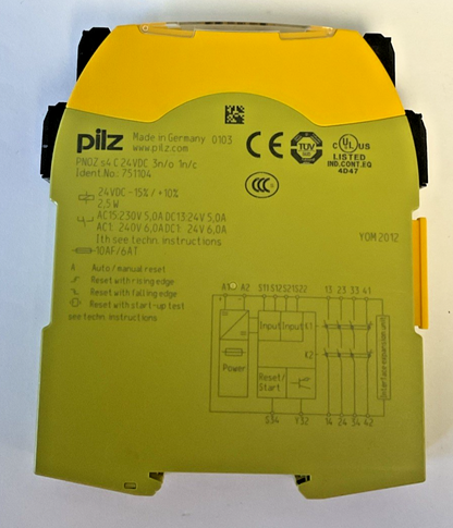 PILZ PNOZ S4 C 24VDC 3N/O 1N/C SAFETY RELAY 24VDC 2,5W