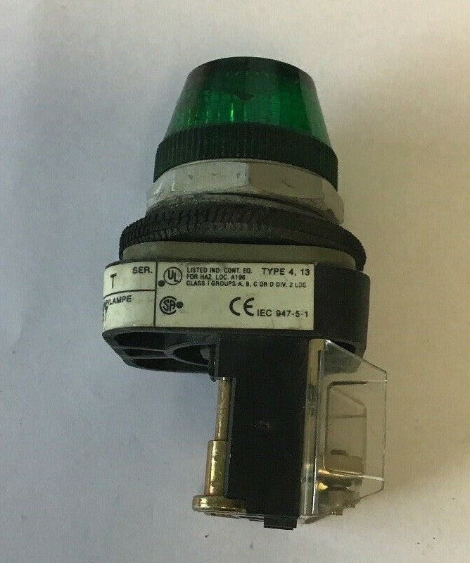 ALLEN BRADLEY 800T-Q24 GREEN LENS 30MM PILOT LIGHT 24VAC/DC SERIES T