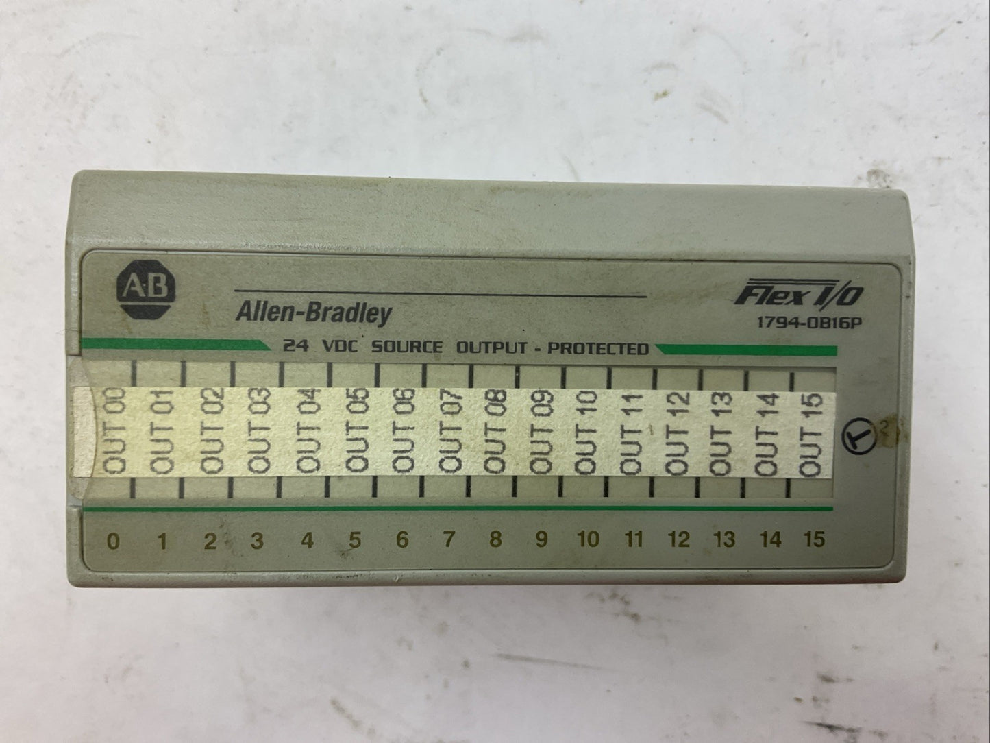 ALLEN BRADLEY 1794-OB16P SER A REV B01 F/W REV BLANK 24VDC SOURCE OUTPUT MODULE