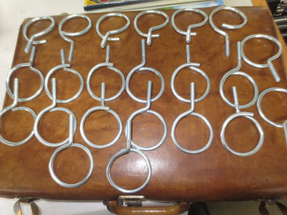 CHROME BRIDLE RINGS - 2" - 1/4" THREAD - NEW SURPLUS - LOT of 22