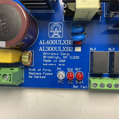 ALTRONIX AL400ULXB2 POWER SUPPLY/CHARGER BOARD 12VDC/4A 24VDC/3A
