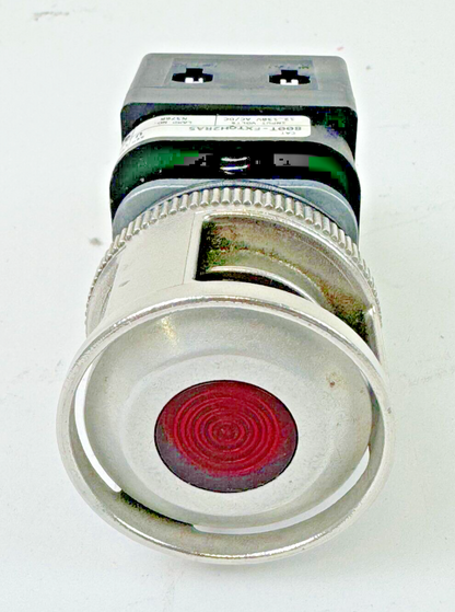 ALLEN-BRADLEY - 800T-FXTQH2RA5 SER. U - RED MUSHROOM PUSH/PULL BUTTON W/ BLOCK