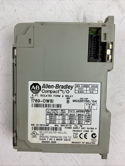 ALLEN BRADLEY 1769-OW8I SER B F/W REV 3.1 DIR/VER 95320768/04 8PT ISOLATED FORM