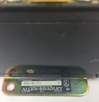 ALLEN BRADLEY 816-DOV16 OVERLOAD RELAY PANEL SIZE 3 RELAYS 3 NEMA OPEN SERIES K