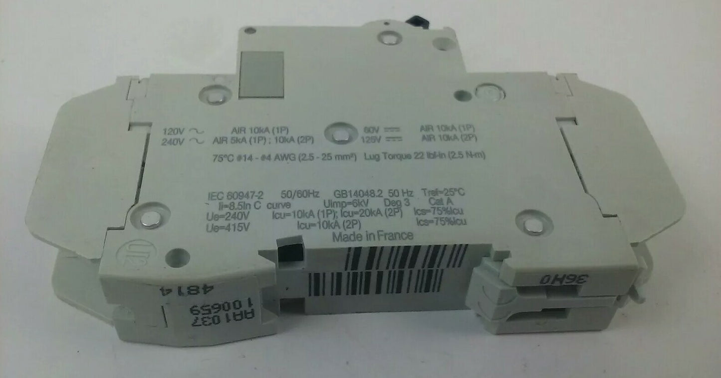 SCHNEIDER ELECTRIC 60110 MULTI 9 C60 BREAKER 1P 10A 240VAC~ 60VDC