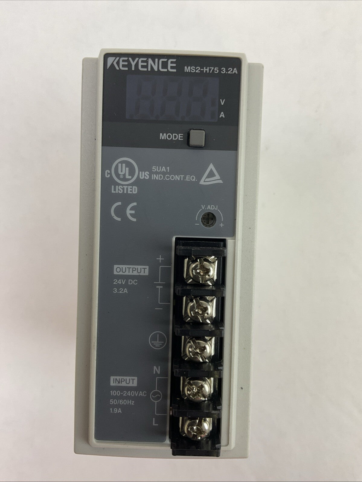 KEYENCE MS2 -H75 POWER SUPPLY OUTPUT 24VDC 3.2A INPUT 100-240VAC 50/60HZ 1.9A