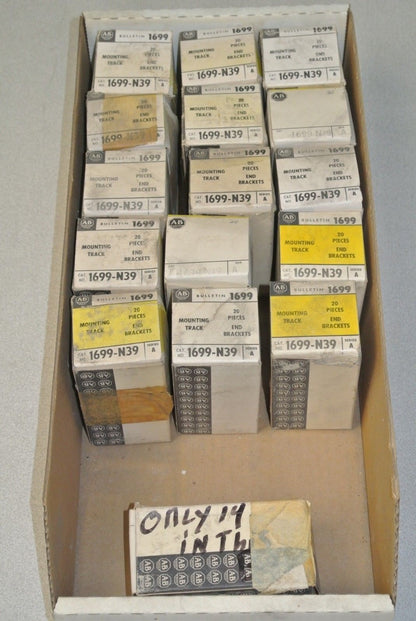 LOT of 15 BOXES of 20 / ALLEN-BRADLEY 1699-N39 MOUNTING TRACK / END BRACKETS