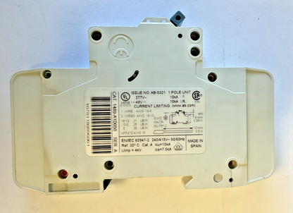 ALLEN BRADLEY 1489-A1D050 CIRCUIT BREAKER SER.A 277VAC 5A ***LOTOF5***