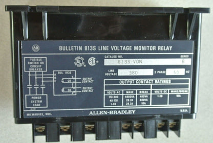 ALLEN-BRADLEY 813S-VON Ser. B LINE VOLTAGE MONITOR RELAY 440/380V - NEW SURPLUS