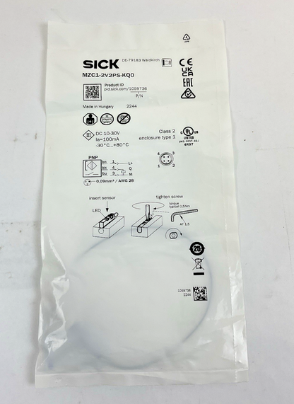 SICK MZC1-2V2PS-KQ0 1059736 MAGNETIC CYLINDER SENSOR MZC12V2PSKQ0