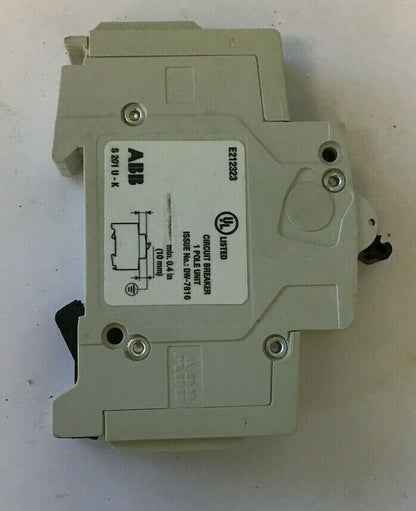 ABB S201U-K4A Circuit Breaker 1 Pole 4A 240VAC 50/60Hz DIN Rail Mount