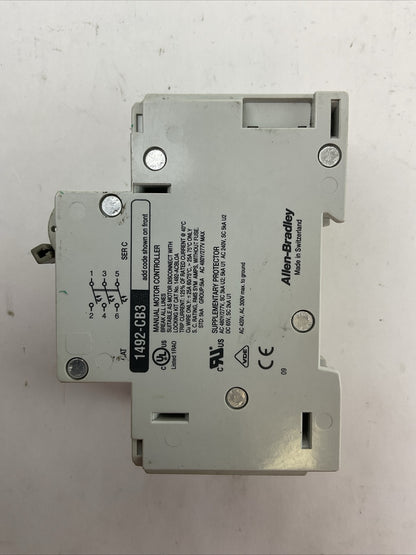 ALLEN BRADLEY 1492-CB3G050 MANUAL MOTOR CONTROLLER 5A 3HP 3P 480Y/277VAC SER C