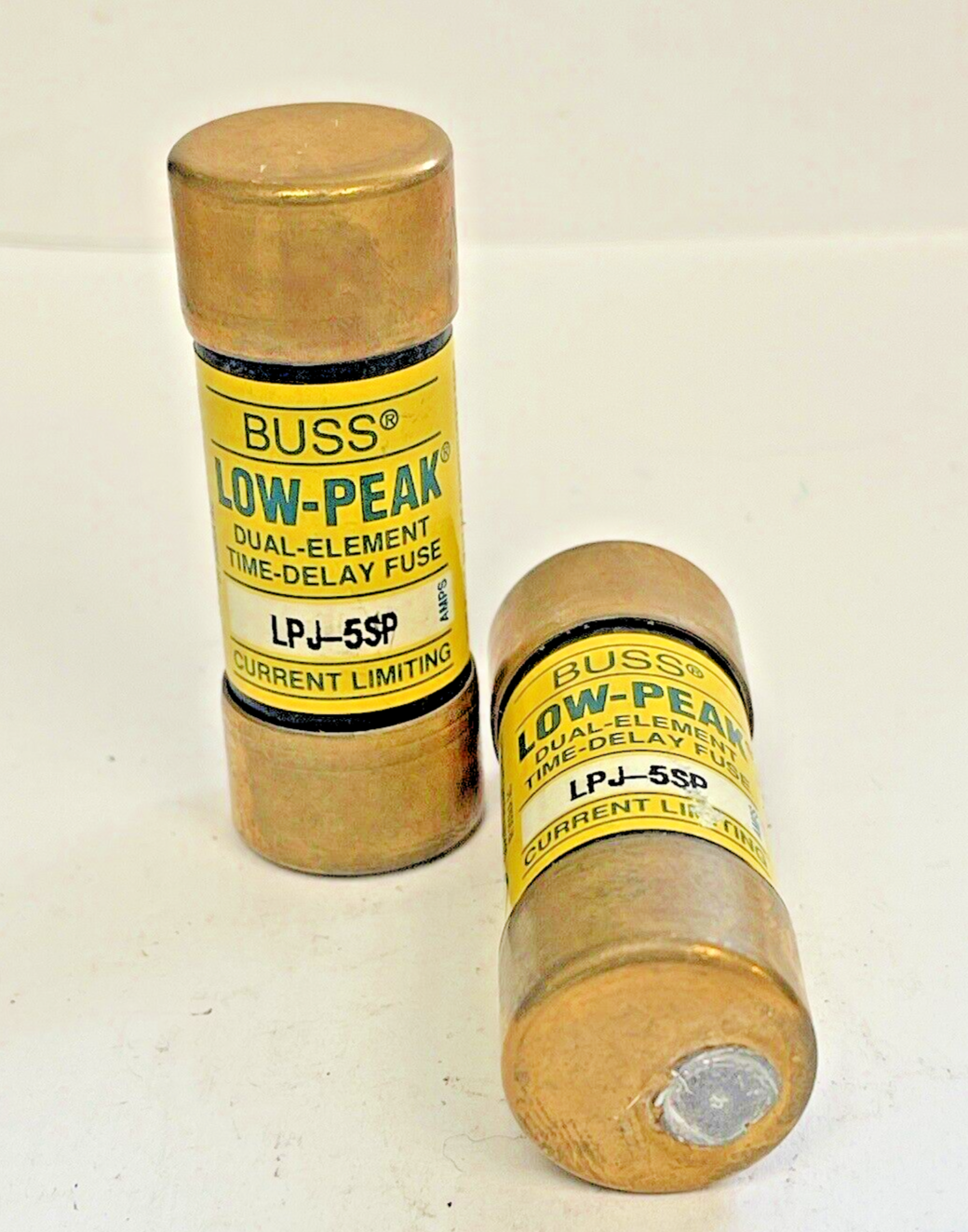 BUSSMANN *LOT OF 2*  LPJ-5SP  600 VAC TIME-DELAY DUAL-ELEMENT LOW-PEAK