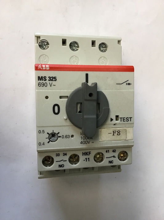 ABB MS 325 MANUAL MOTOR STARTER 690VAC 100KA 400VAC 0.4-0.63