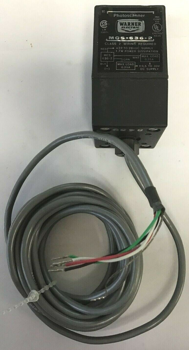 WARNER ELECTRIC MCS-636-2 PHOTOSCANNER CLASS2 28VDC 1.7W