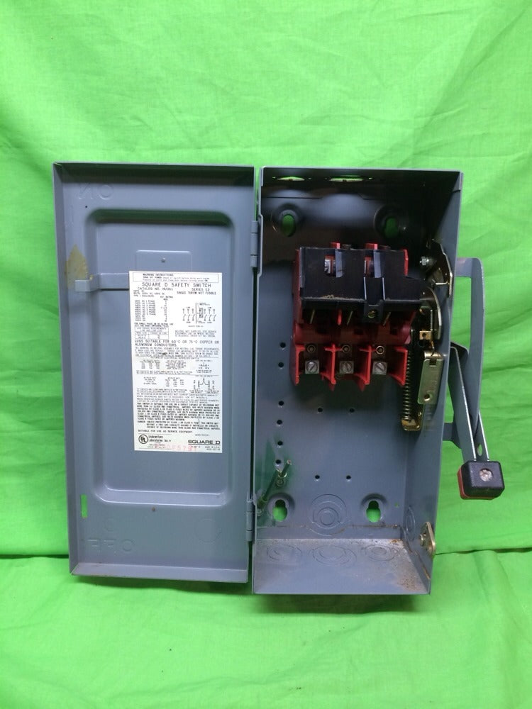 SQUARE D 30 AMP SAFETY SWITCH NON FUSED HU361 TYPE 1