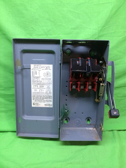 SQUARE D 30 AMP SAFETY SWITCH NON FUSED HU361 TYPE 1