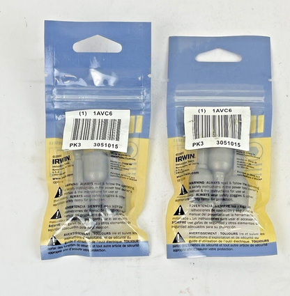 IRWIN SPEEDBOR - 3051015 *LOT OF 2 PACK (6 TOTAL)* - 3/8" MAGNETIC NUTSETTERS