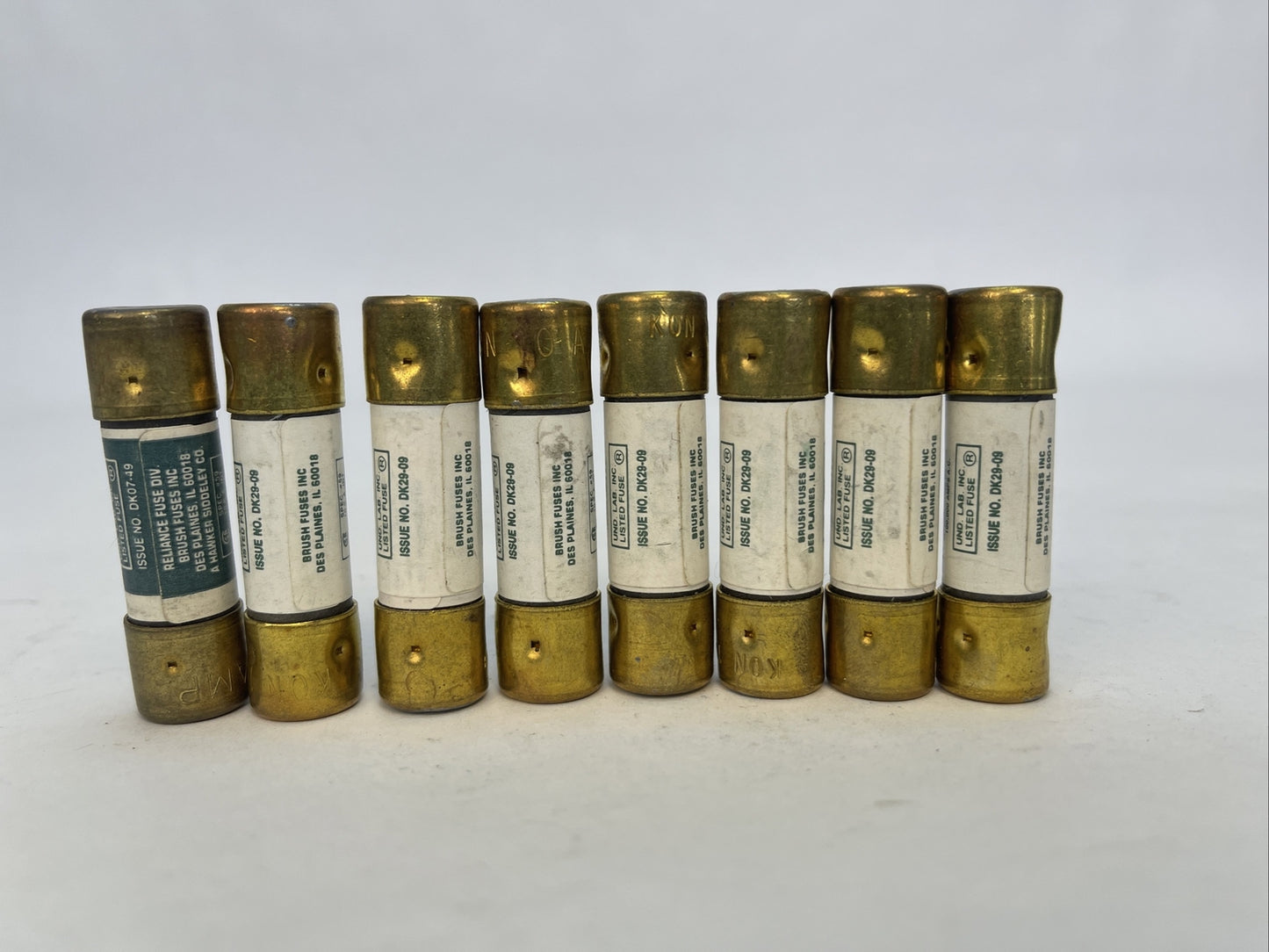 RELIANCE/BRUSH KON10 ONE TIME CLASS K5 FUSE 10AMP 250VAC (LOT OF 8)
