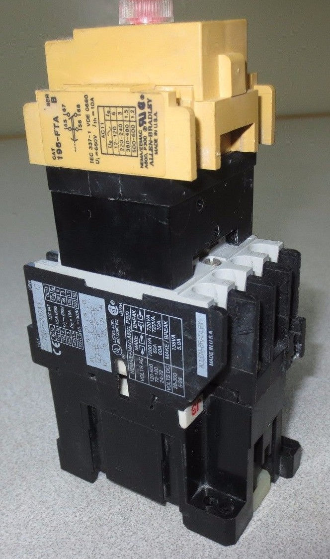 ALLEN-BRADLEY 700-F310A1 Ser. C - RELAY, 120/110 VAC w/ 196-FTA TIMER