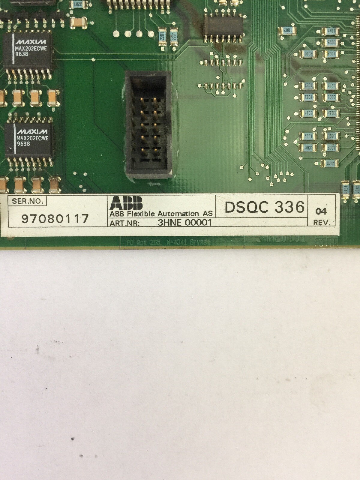 ABB DSQC 336 3HNE 00001 ETHERNET CIRCUIT BOARD PCB VER.4