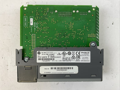 ALLEN BRADLEY 1747-AENTR SER A FW 2.002 ETHERNET/IP MODULE DIR/VER 10000211144/