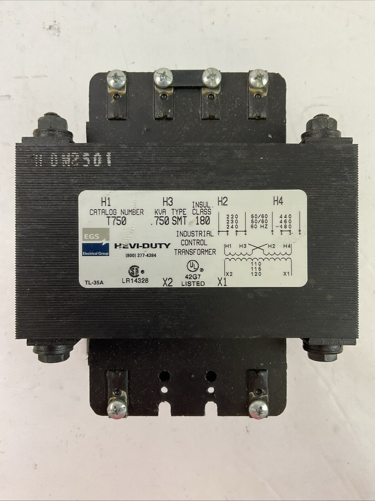EGS T750 HEVI-DUTY INDUSTRIAL CONTROL TRANSFORMER 0.750KVA TYPE SMT