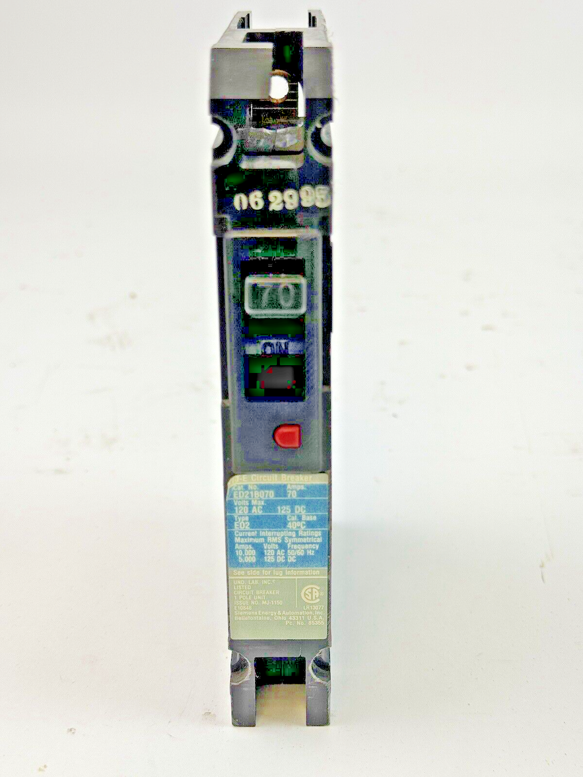 SIEMENS - ED21B070 - BOLT-ON CIRCUIT BREAKER - 1 POLE, 120 VAC, 70A -NEW
