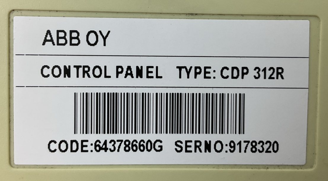 ABB OY CONTROL PANEL TYPE CDP 312R