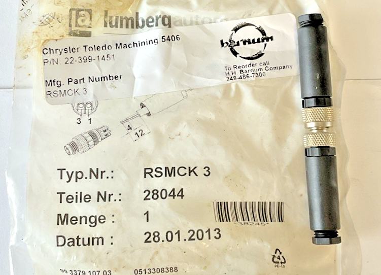 LUMBERG RSMCK 3 SENSOR PLUG CONNECTOR