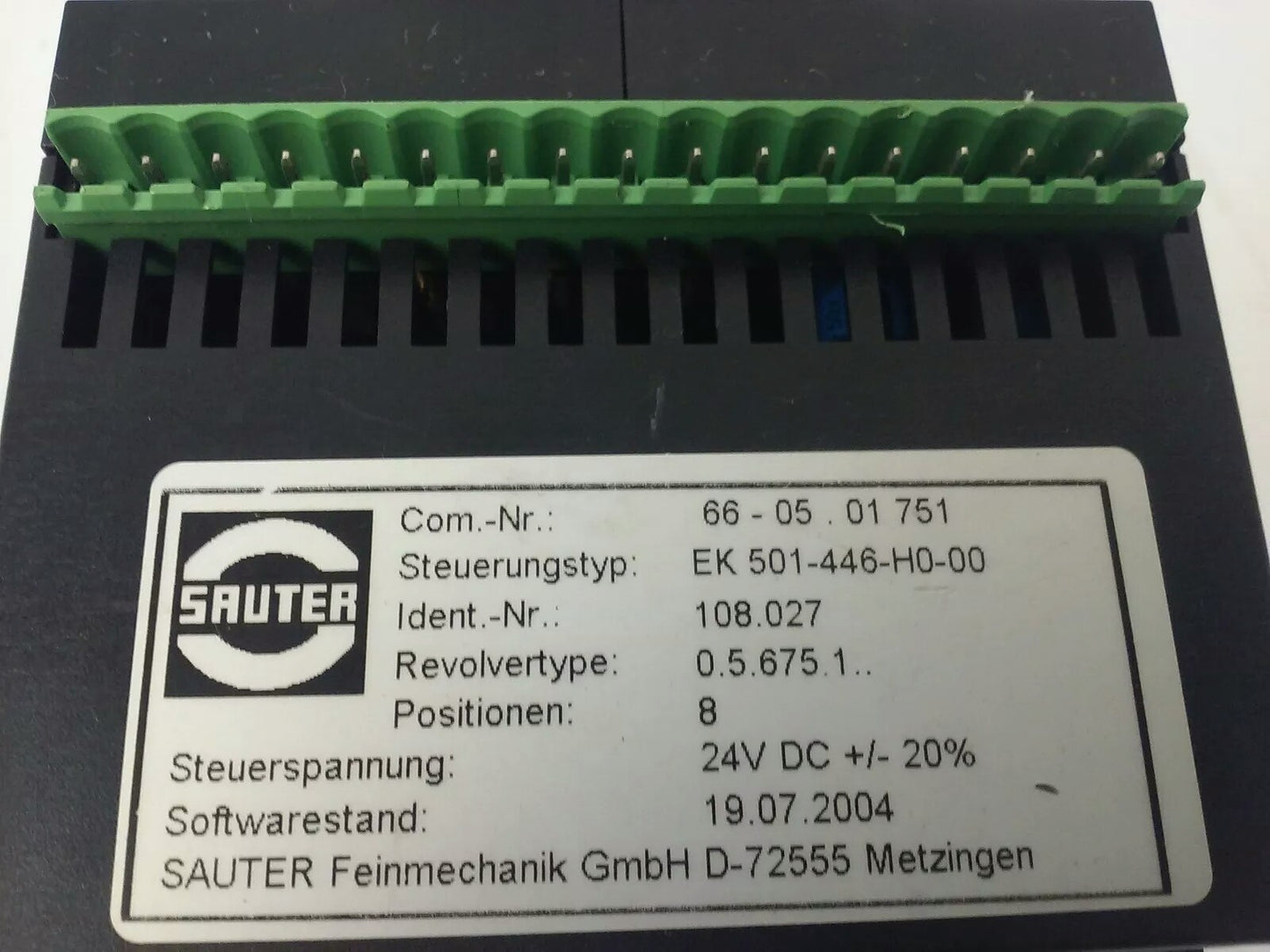 SAUTER EK 501-446-H0-00 POWER SUPPLY 8 POSITION 24V DC EK501446H000